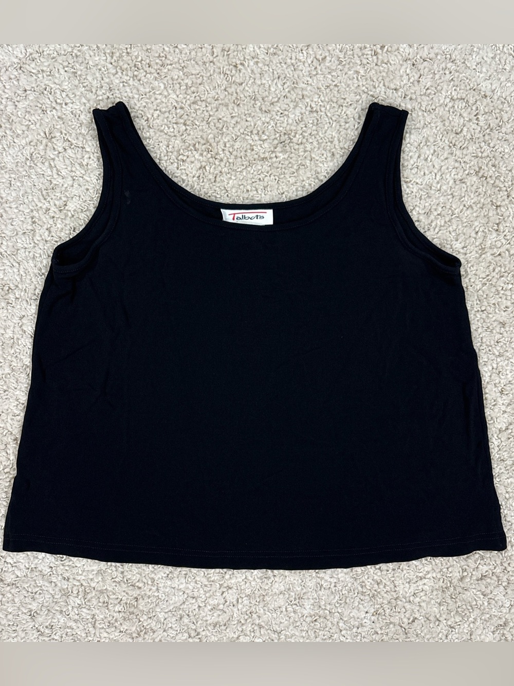 Talbots Women's Black Rayon Oversized Relaxed Fit Tank Top Size XS Extra Small